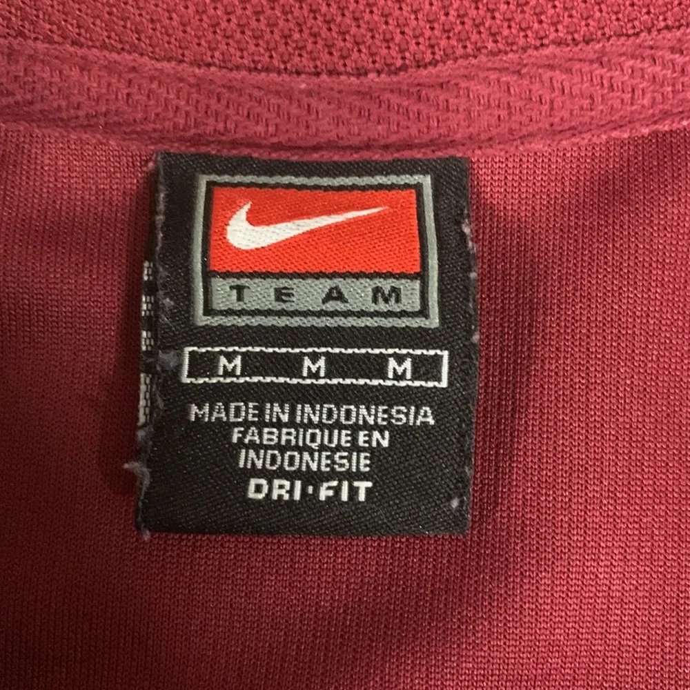 Vintage Nike Team Burgundy White Embroidered Logo Golf Polo Shirt Size Medium